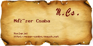 Mózer Csaba névjegykártya