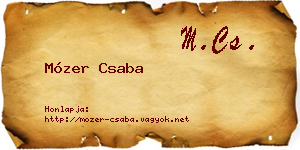 Mózer Csaba névjegykártya