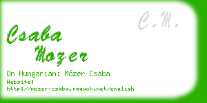 csaba mozer business card